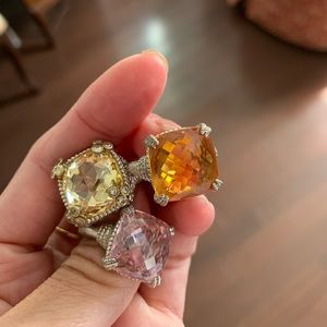 Judith Ripka sterling cocktail rings